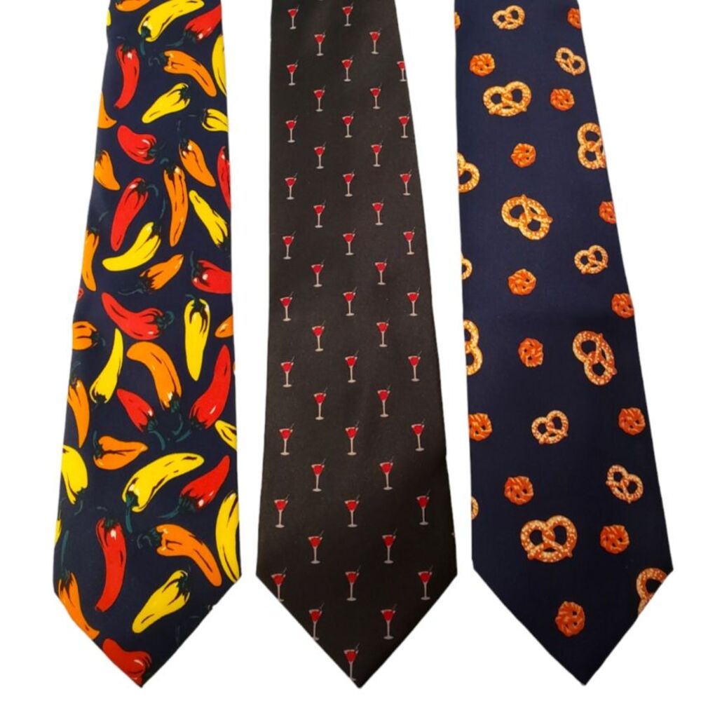 Bartender Waiter Food Peppers Ties #91 - Lot of 3 Novelty Neckties NWT Clearance